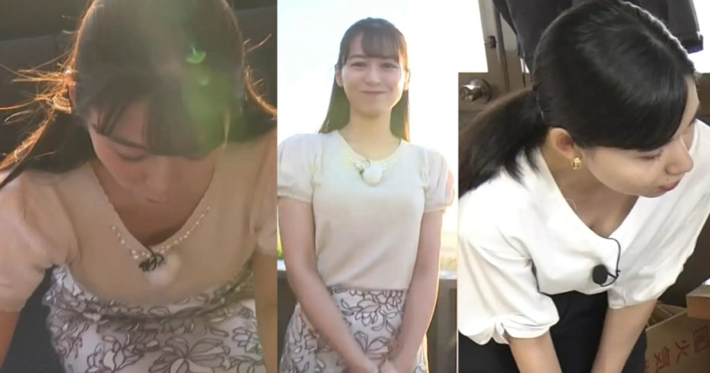 田神沙羅アナが可愛すぎるのにゆるゆる胸チラ！荒木さくらアナも谷間チラ！中継されてしまう