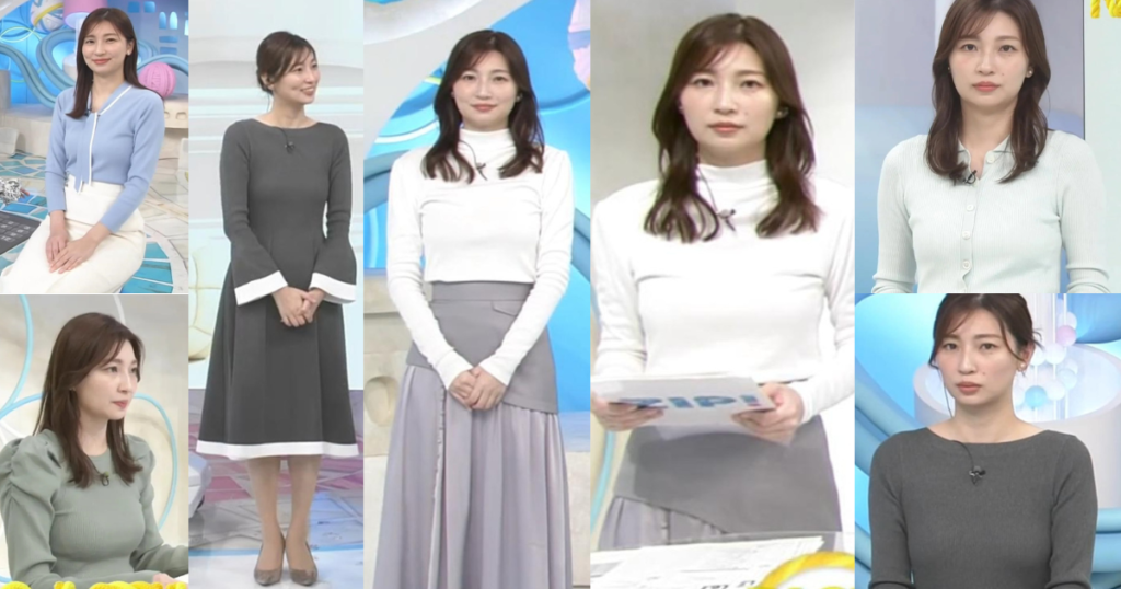 畑下由佳アナが１７１ｃｍの長身で美胸ＯＰ過ぎます！色っぽいニットです