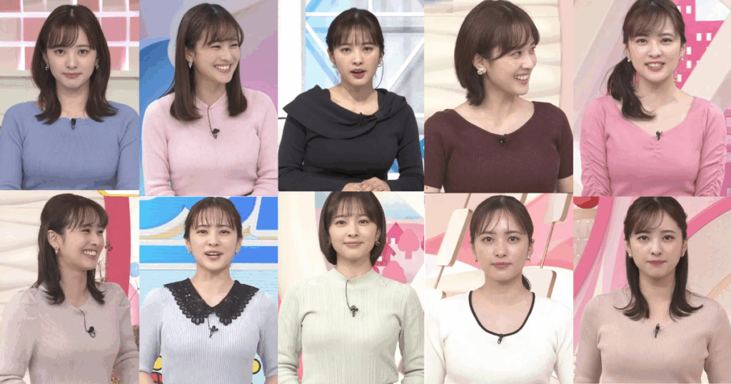 河出奈都美アナが笑顔も可愛くてニットで大きさと形アピールも可愛すぎる！ダンスムネチラお宝も！