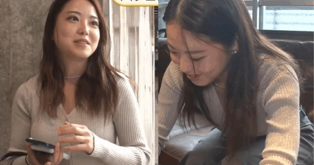 超美人素人さん？がスーパーセクシーニット前屈みが映されてしまってました！