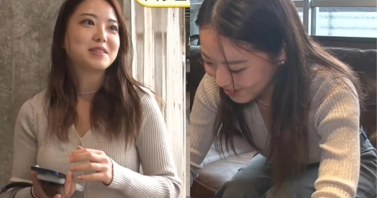 超美人素人さん？がスーパーセクシーニット前屈みが映されてしまってました！