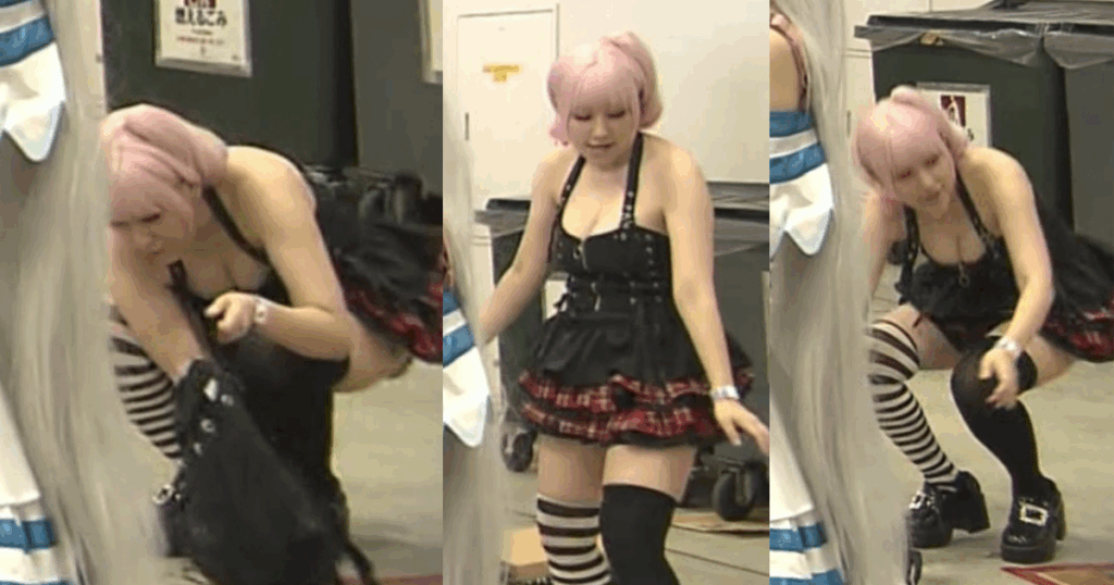 ぽっちゃりスーパーセクシーコスプレイヤー美女の深い谷間がガッツリ映り込んでました