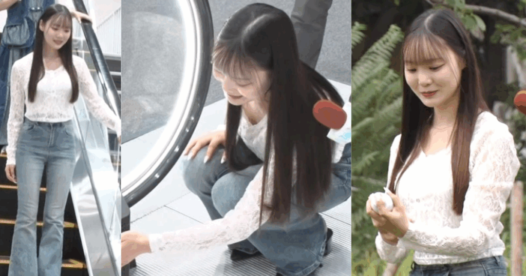 鬼スタイルの素人美女ががっつり谷間チラしてしまいました