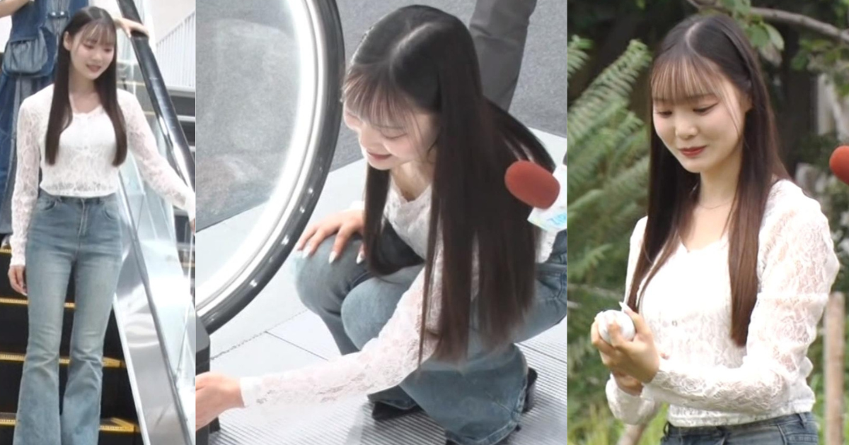 鬼スタイルの素人美女ががっつり谷間チラしてしまいました