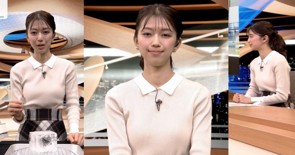 2025年新人の齋藤 陽アナが可愛すぎる！ニット薄シャツくっきりで曲線美スカスカで気になります！