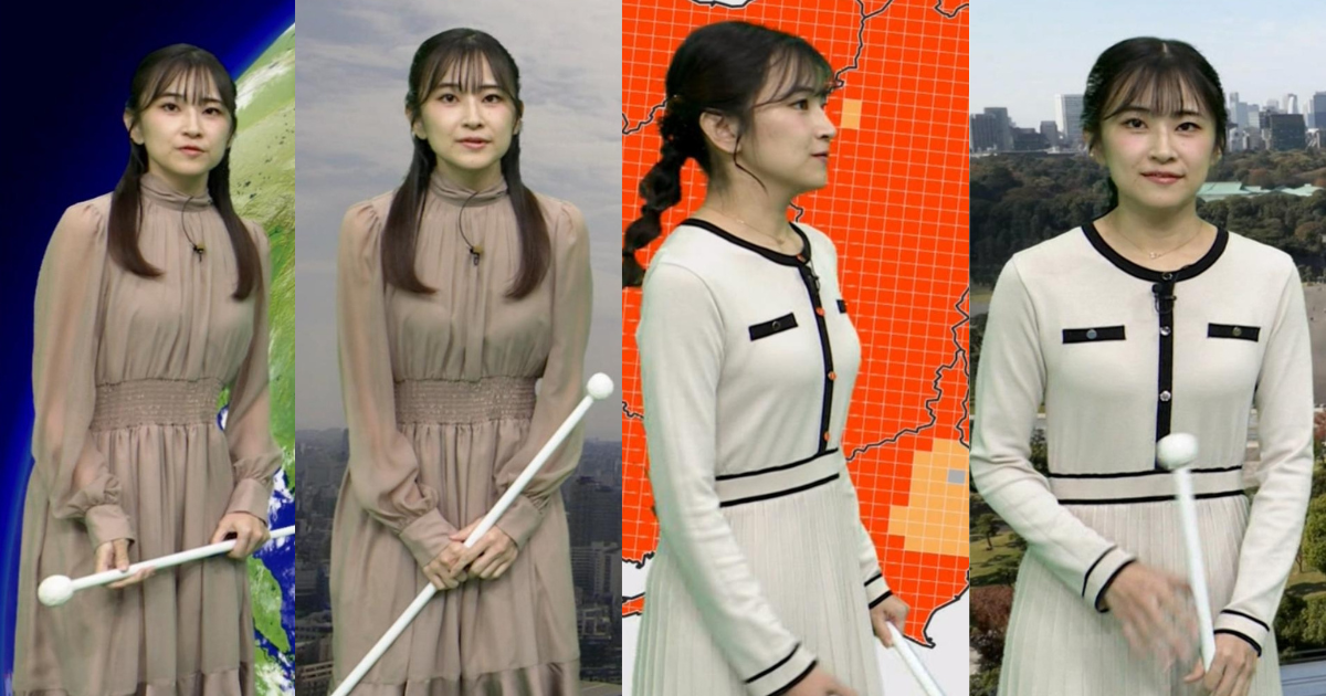 與猶茉穂キャスターが168cmの長身超美人でスタイル抜群のニット天気予報が最高です！