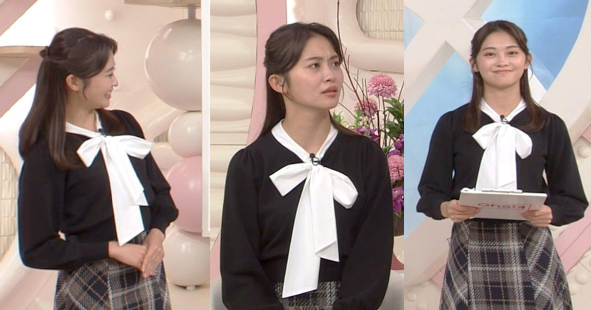 2025新人五十嵐にいかアナが初々しくて可愛い！黒ニットでくっきりでした！