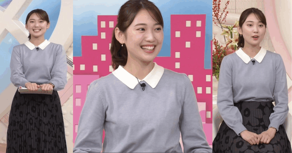 極薄ニットで胸くっきりで大きさアピールで可愛すぎる林田美学アナ