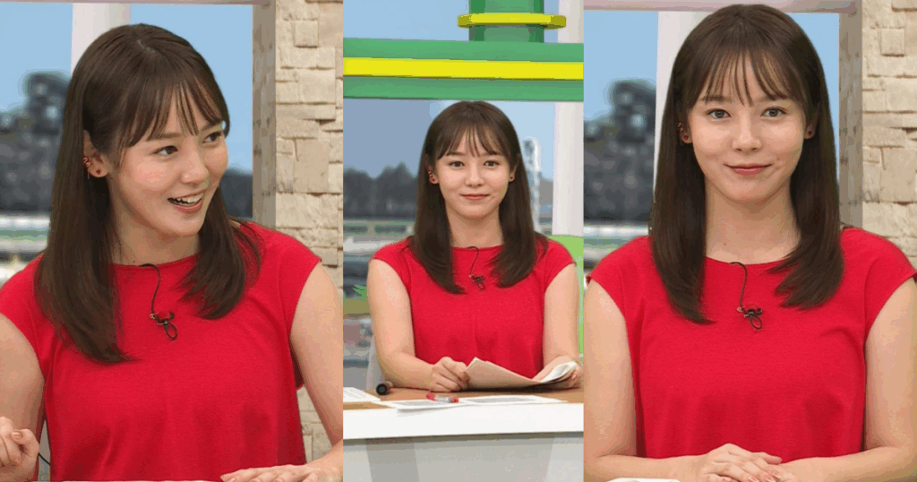 森千晴アナの真っ赤なノースリーブがむちむち過ぎてパツパツで可愛すぎます！