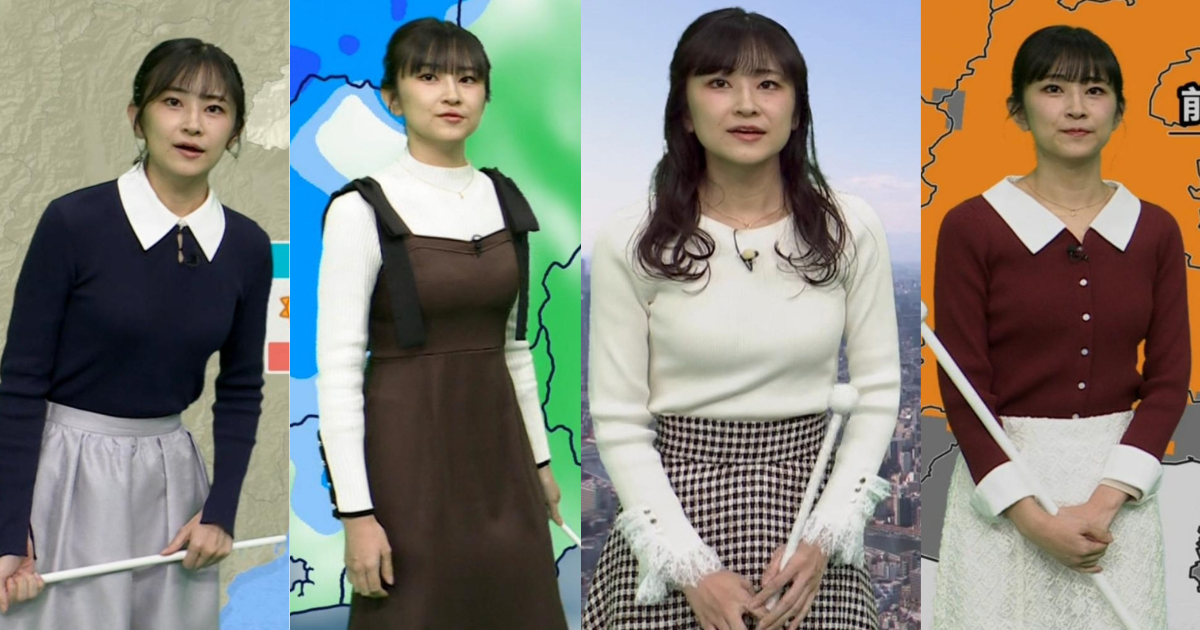 與猶茉穂キャスターが168cmの長身超美人でスタイル抜群のニット天気予報が最高です！