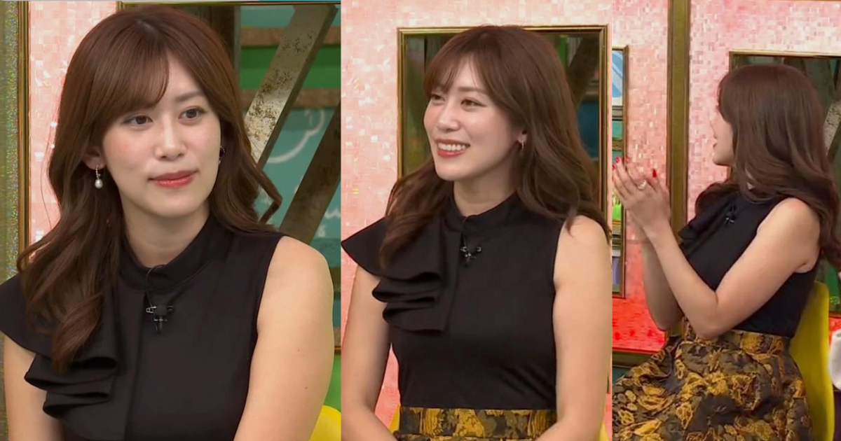 ムチムチノースリーブ二の腕でくっきりセクシー過ぎた中川安奈アナ