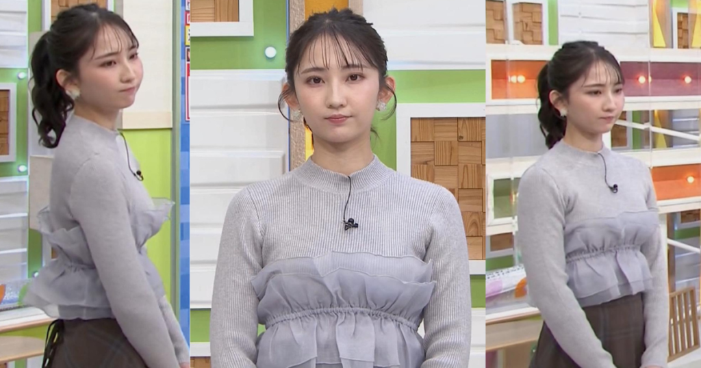 友廣南実アナがタイトなニットで立体感がくっきりスレンダー！１６６ｃｍの長身で可愛すぎる！