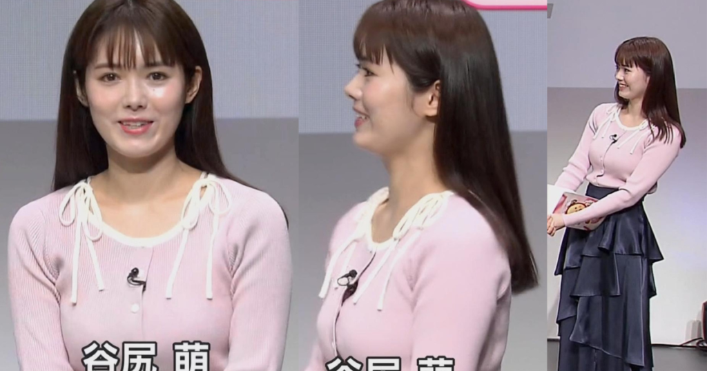 谷尻萌ちゃんがバストラインくっきり極薄ニットで可愛すぎる！ブラ紐見せノースリーブ脇見せも最高です！