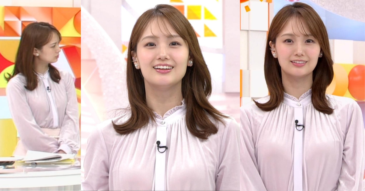 形と大きさが完全にくっきりしてた井上清華アナ！朝から谷間寄せが可愛過ぎます！