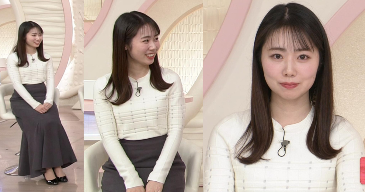 安藤咲良アナが白ニットでくっきり！ぴたぴたくっきりニットも可愛すぎます！