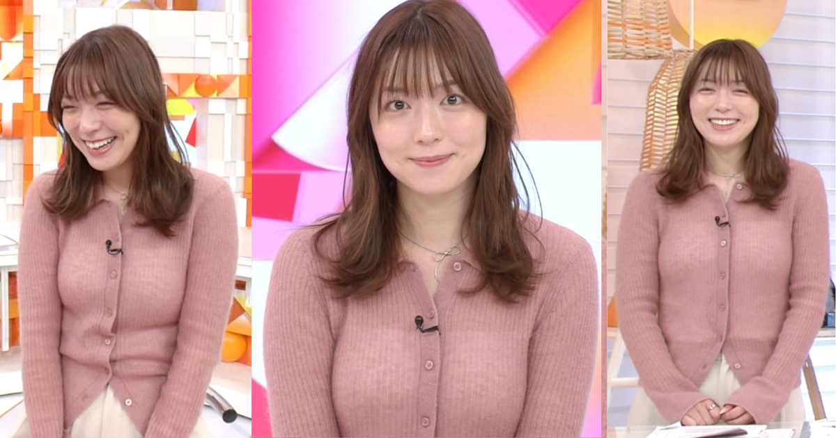 もちもち白キャミスケスケで可愛すぎる阿部華也子ちゃん！極薄ニットで形も大きさもくっきりで最高です！