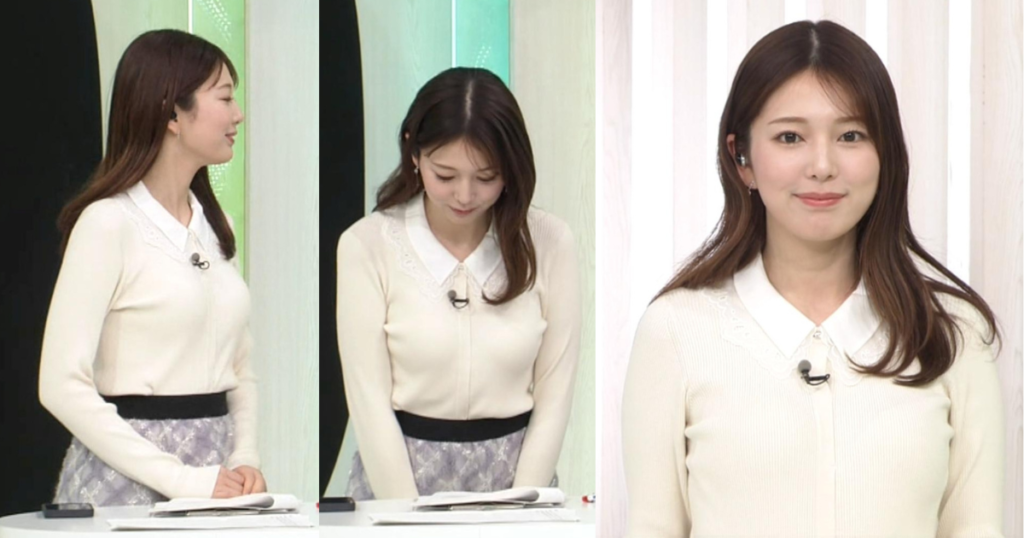 黒田みゆアナがくっきり白ニットで最高でした！可愛すぎるぴたぴたニットに笑顔に最高です！