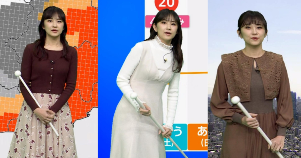 與猶茉穂キャスターが168cmの長身超美人でスタイル抜群のニット天気予報が最高です！