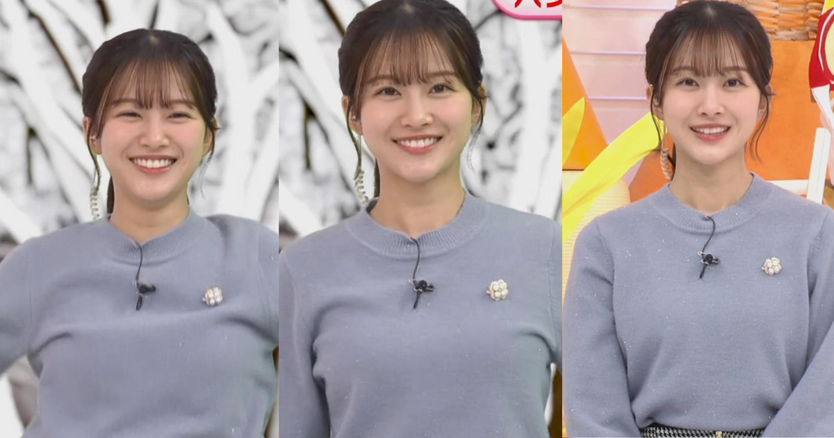 原田葵アナが可愛すぎるニットでくっきりこんもり最高！可愛いのに大きくてスタイル抜群な原田葵アナです！