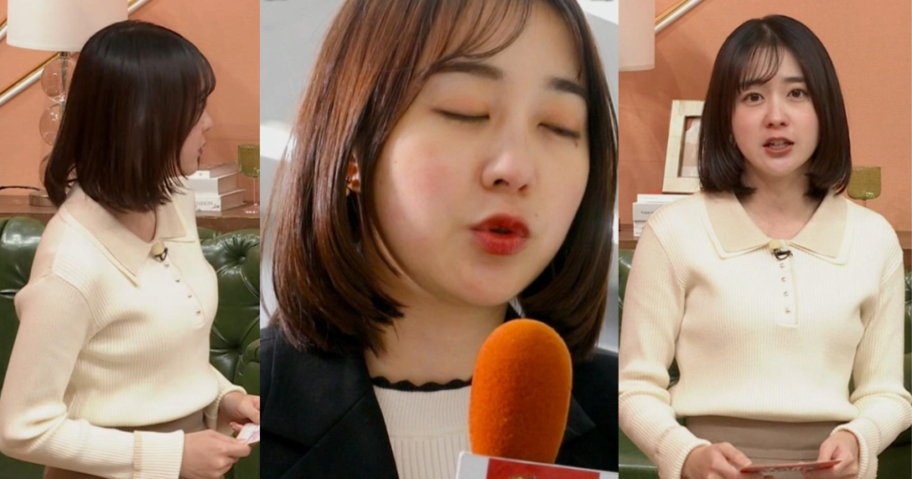 若林有子アナが横アングルニット最強で可愛すぎる！泣きぼくろが可愛くてニット横アングルで形くっきりわかばちゃんです！