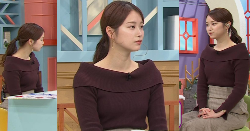 橋本和花子アナがぴたぴた極薄ニットでボディラインくっきりでした！長身でスタイル良すぎニットも可愛すぎる！