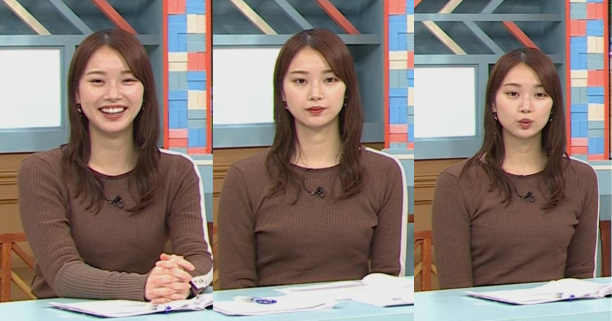 橋本和花子アナがぴたぴた極薄ニットでボディラインくっきりでした！長身でスタイル良すぎニットも可愛すぎる！