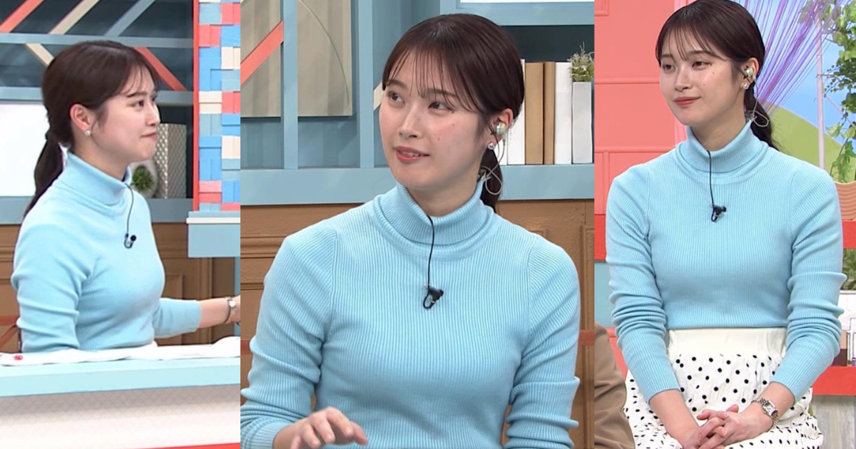 橋本和花子アナが長身でスタイル良すぎで可愛すぎる！タイトなニットで魅惑のラインくっきりで最高です！