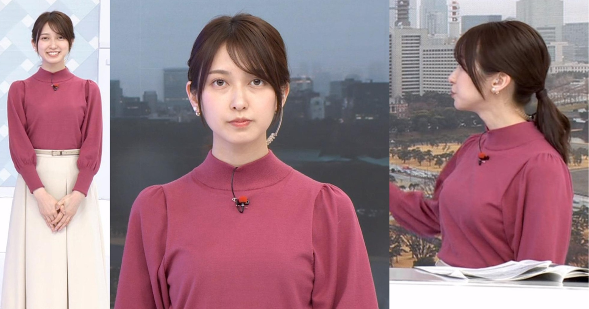 佐々木舞音アナがスタイル良すぎで可愛すぎ！くっきりニットに谷間チラで形も笑顔も最高です！