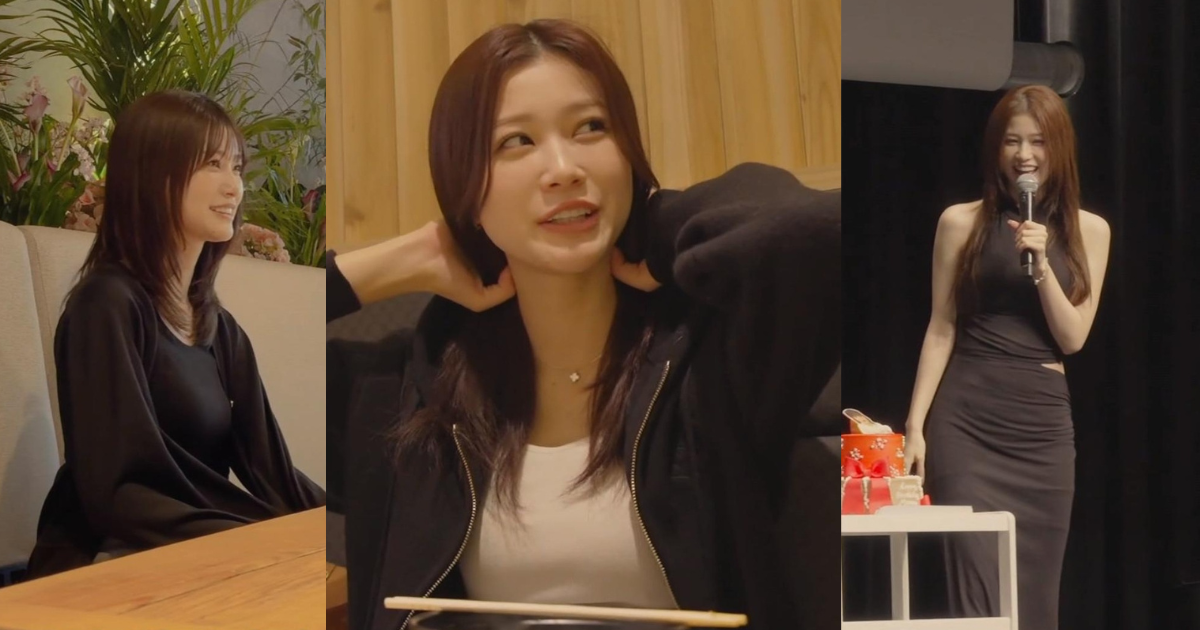 笑ってるめるるが可愛すぎる！隠し切れないスタイルの良さをタイトで曲線美が美しいニットで魅惑のラインくっきりで座った腰つきが最高！【生見愛瑠】