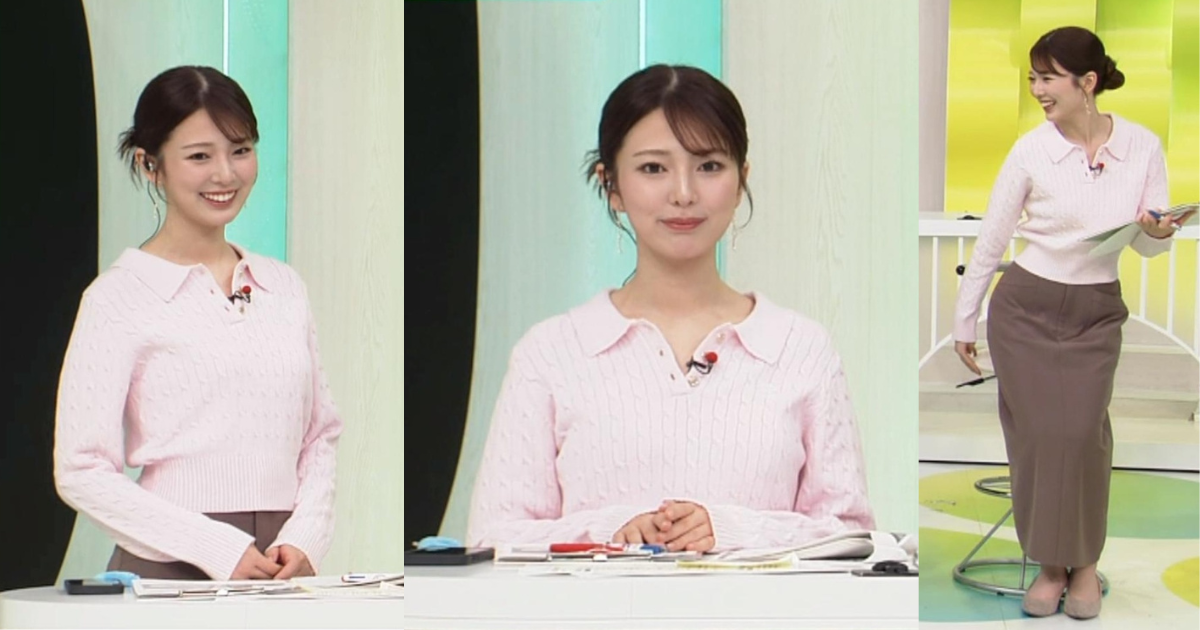 舘様との熱愛発覚？の黒田みゆアナの笑顔が可愛すぎる！タイトなニット魅惑のラインくっきりに弾力美二の腕でデコルテも美しすぎます！