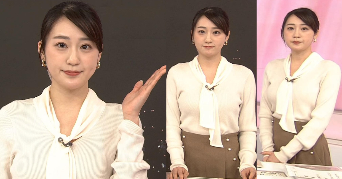 大谷舞風アナが可愛くてスタイル良すぎる！ニットでも何でも着てもこんもりくっきりして朝から最高です！