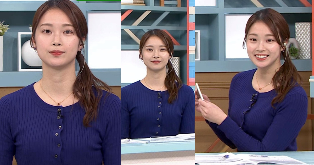 橋本和花子アナが長身でスタイル良すぎで可愛すぎる！ぴたぴた極薄ニットでボディラインくっきりで最高です！