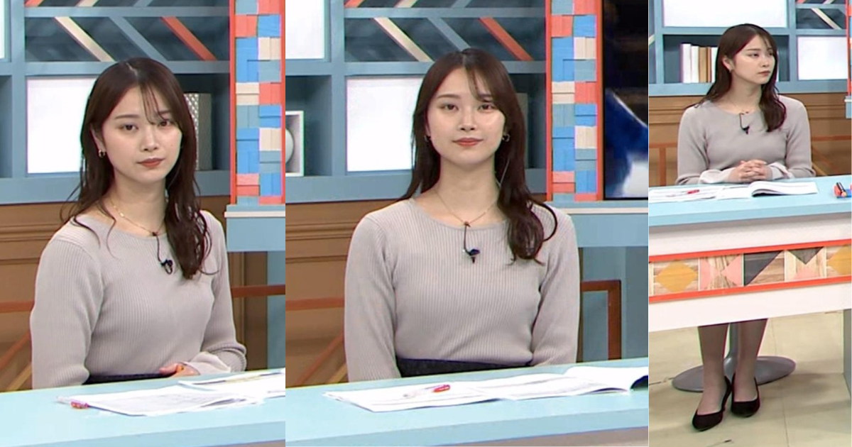 橋本和花子アナが長身でスタイル良すぎで可愛すぎる！ボディラインくっきりニットで最高です！