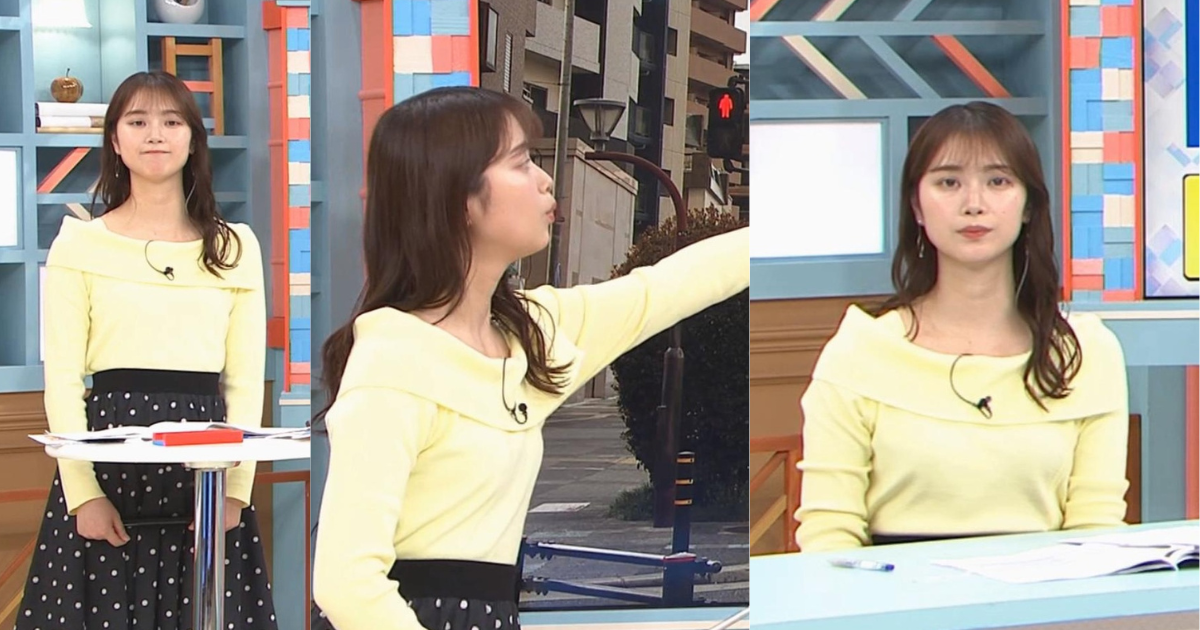 橋本和花子アナが長身でスタイル良すぎで可愛すぎる！ボディラインくっきりニットで最高です！