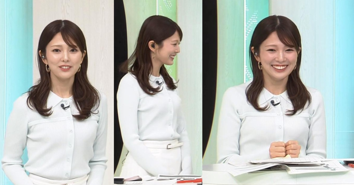 舘様との熱愛発覚？の黒田みゆアナの笑顔が可愛すぎる！タイトなニット魅惑のラインくっきりに二の腕でデコルテも美しすぎます！