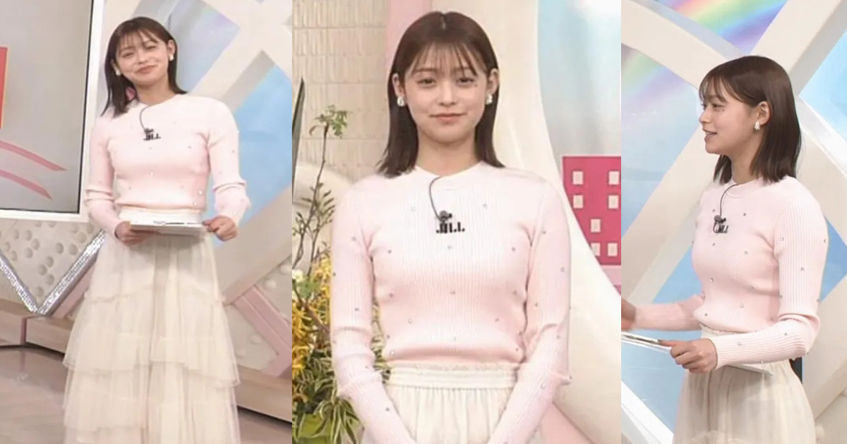 田﨑さくらキャスターの笑顔とスレンダーくびれと泣きぼくろが可愛すぎる！タイトなくっきりニットで最高です！