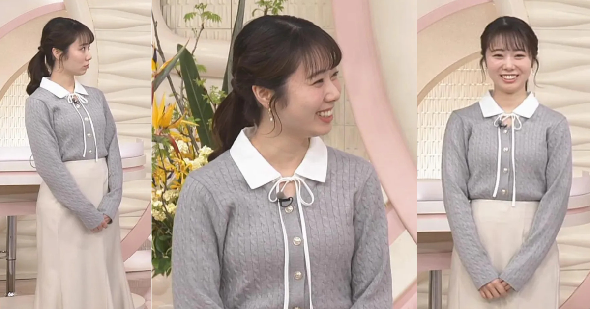 安藤咲良アナが魅惑のくっきりニット！タイトなニットで隠し切れない立体感が可愛すぎます！